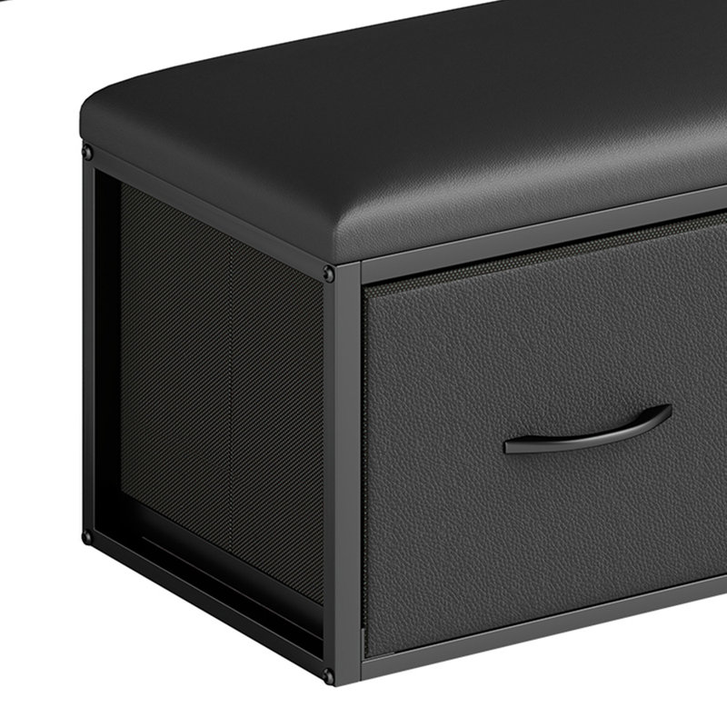 Table basse Lorenzo 31,5'' avec plateau relevable et banc de rangement, Noir
