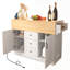 Versatile Large Kitchen Island With Drop Leaf, Rolling Cart, Power Outlet, And Ample Storage For Enhanced Functionality-1273112348