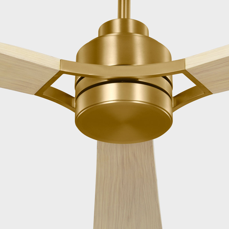 Trillium Smart 60 LED Ceiling Fan, Burnished Brass, Washed White Oak