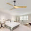 52 Inch Modern Ceiling Fan With 3 Abs Blades Remote Control Reversible Dc Motor Without Light For Home