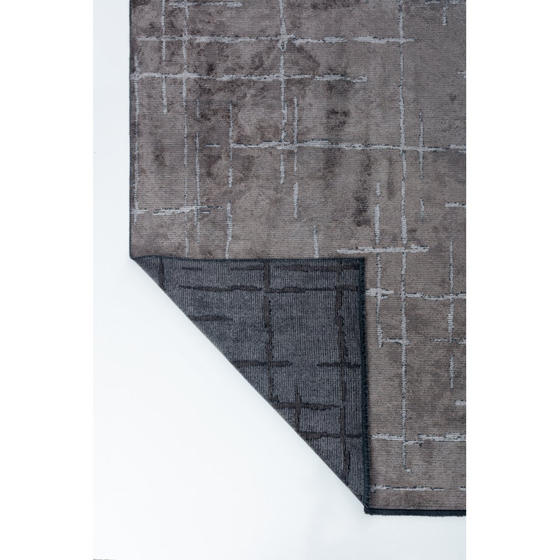 Rapture Abstract Area Rug in Brown/Gray, Rectangle 7'10" x 11'2"