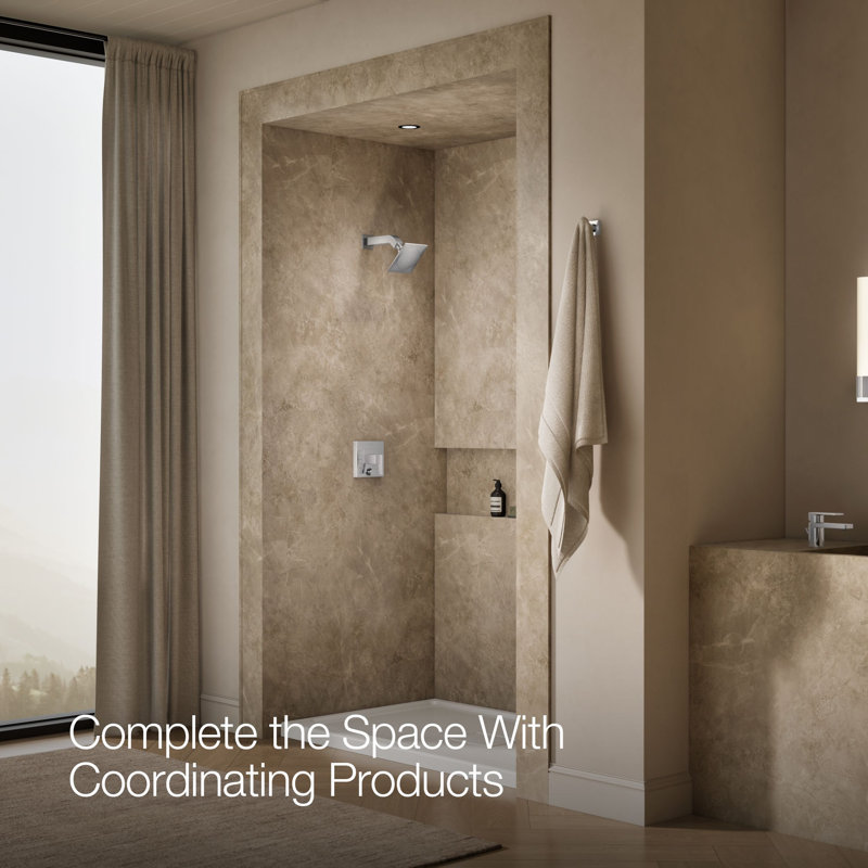 Loure Rite-Temp Shower Trim with Diverter, Polished Chrome, Scroll
