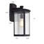 Applique murale d'extérieur noire texturée 1 lumière Evie Spadaro H 17 po-1256697384