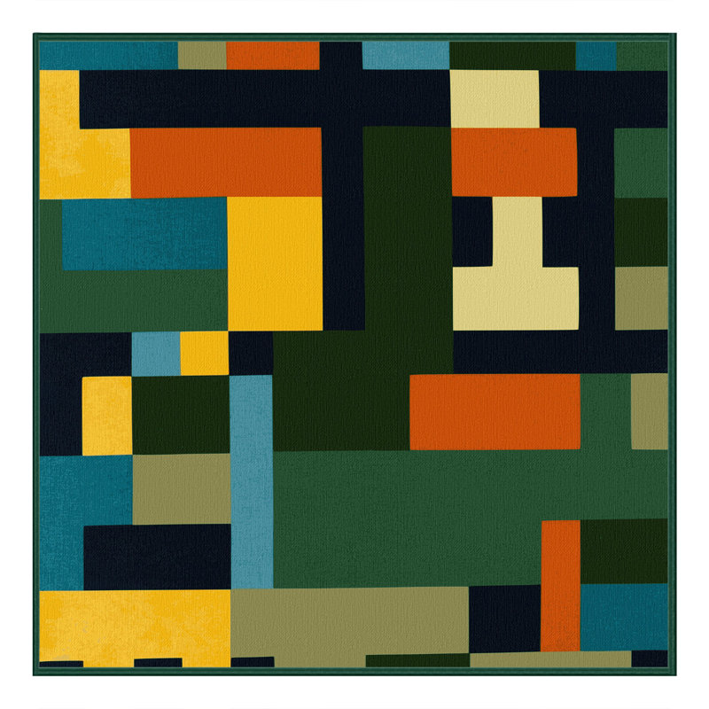 Pixelized Peaks Rug, Square 5'
