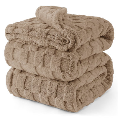 Couverture molletonnée douillette texturée