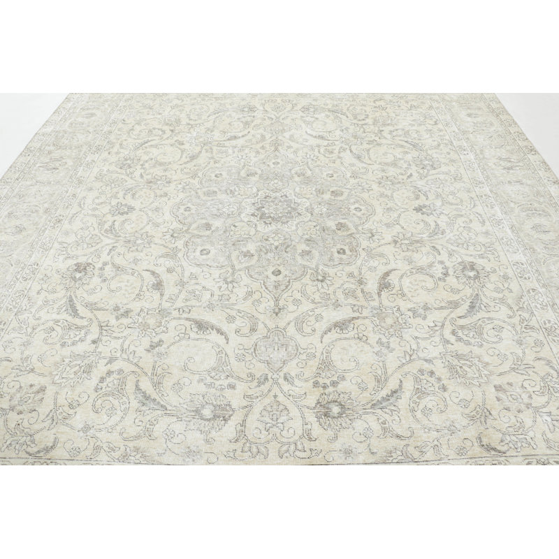 Distressed One-of-a-Kind 9'6X10'5 Hand Knotted Area Rug