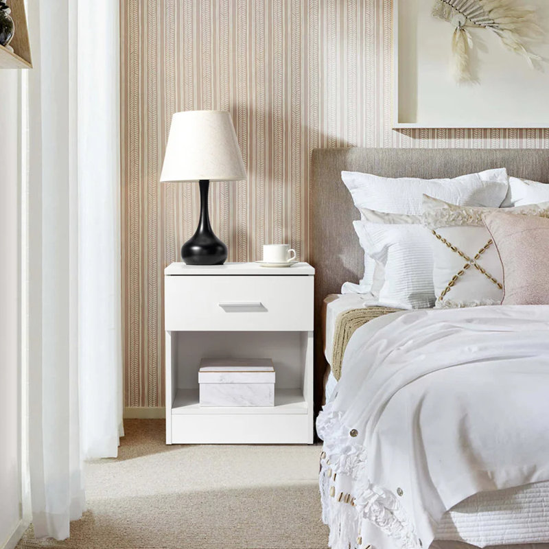 Petruna 29cm W Solid Wood Bedside Table