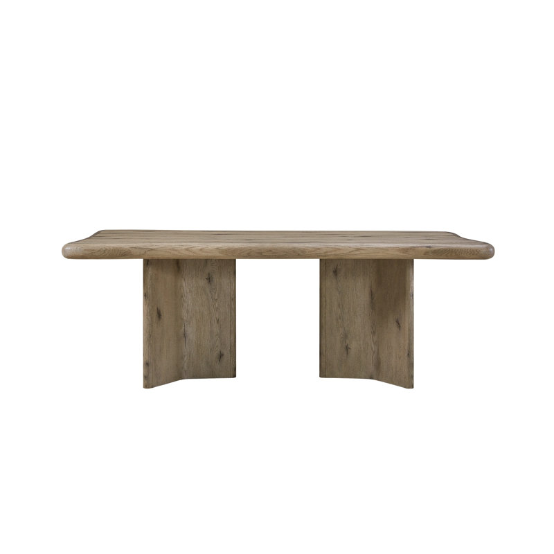 Table à piédestal en chêne à nœuds anglais