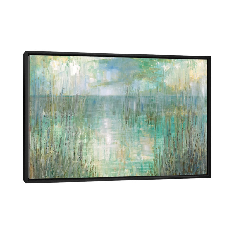 «Morning Reflection», reproduction sur toile, H 18 po x l 26 po x p 1,5 po, Toile avec cadre flottant noir, Pas de tapis