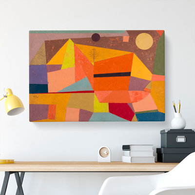 Joyful Mountain Landscape by Paul Klee - Wrapped Canvas Painting