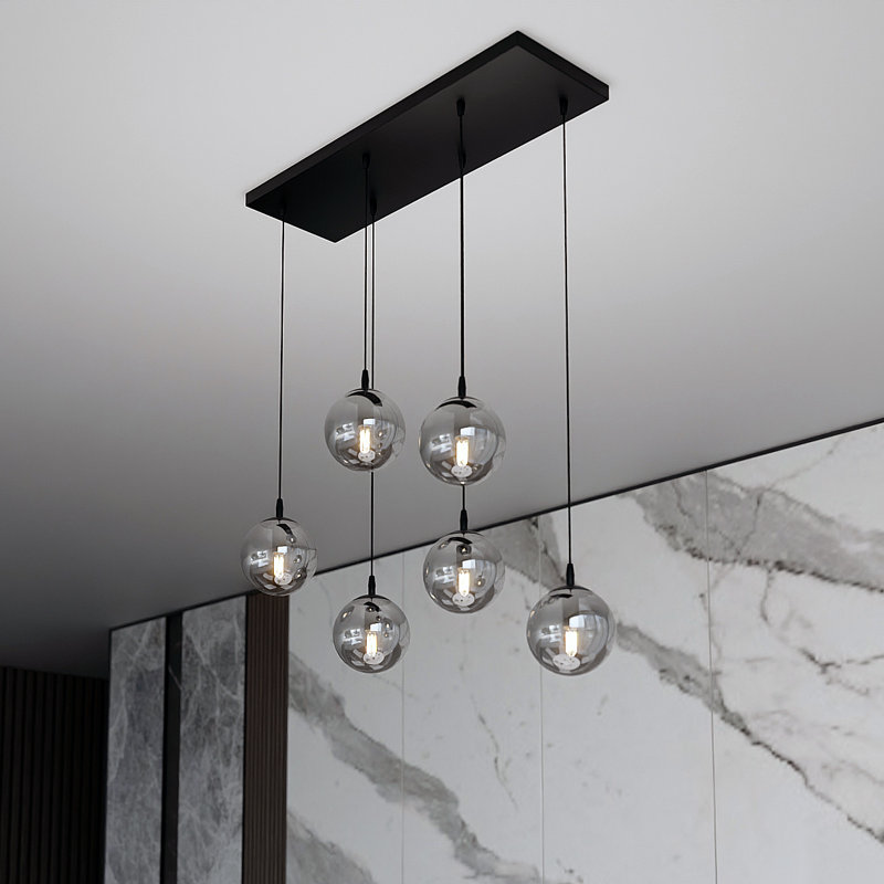 Cadesha 6 - Light Black Cluster Pendant, Graphite