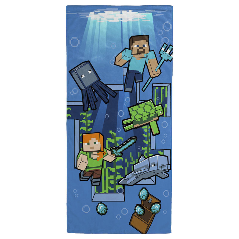 Minecraft Standard Beach Towel Underwater Adventure