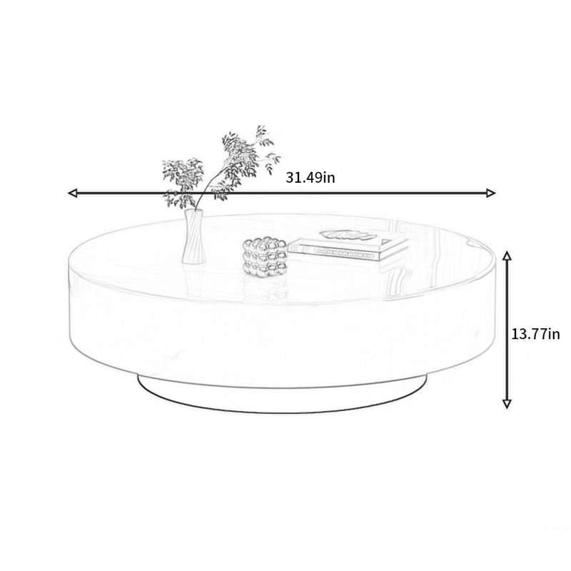 Simple luxury cream style marble coffee table