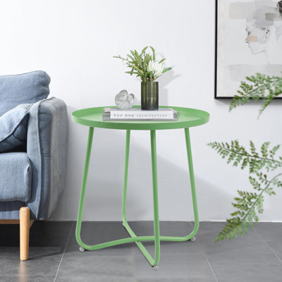 Petite table d'appoint ronde en métal