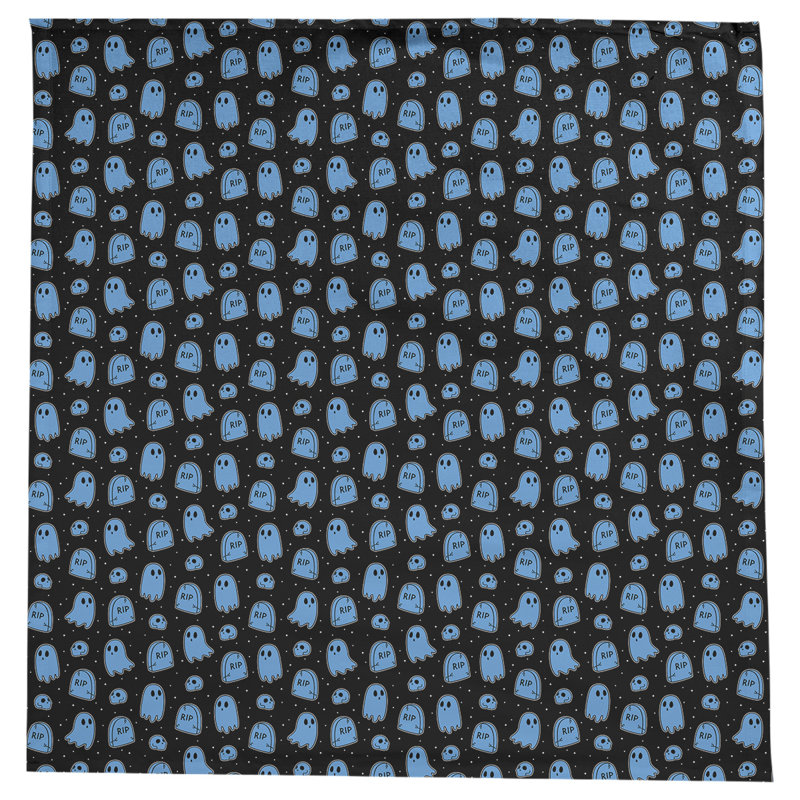 Nappe carrée à motif géométrique avicia, Noir / Bleu