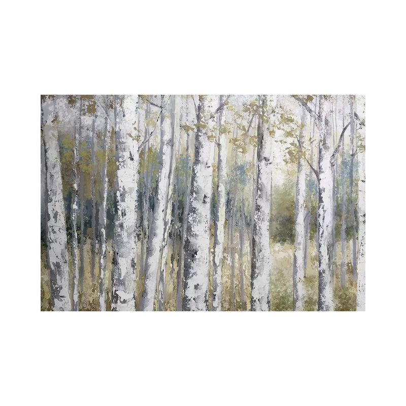 «Hidden Birch» par Nan - reproduction d'art sur toile tendue, H 12 po x l 18 po x 1,5 po