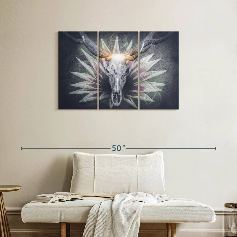 Crâne de cerf Hitzel Devil, H 24 po x l 38 po