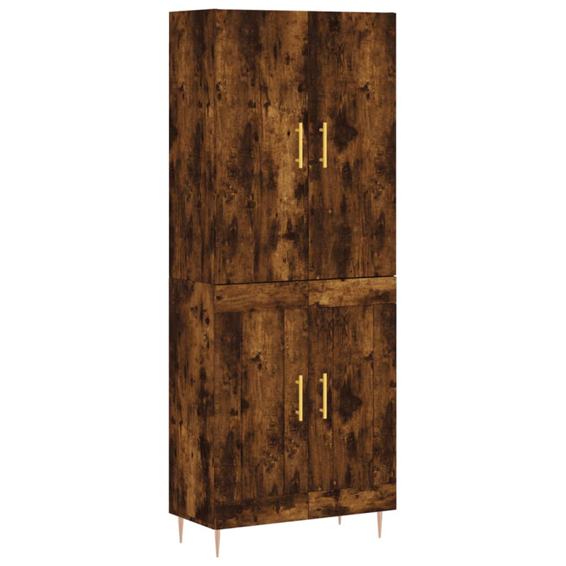 Youssouf 4 Door Manufactured Wood Wardrobe, Smoked Oak