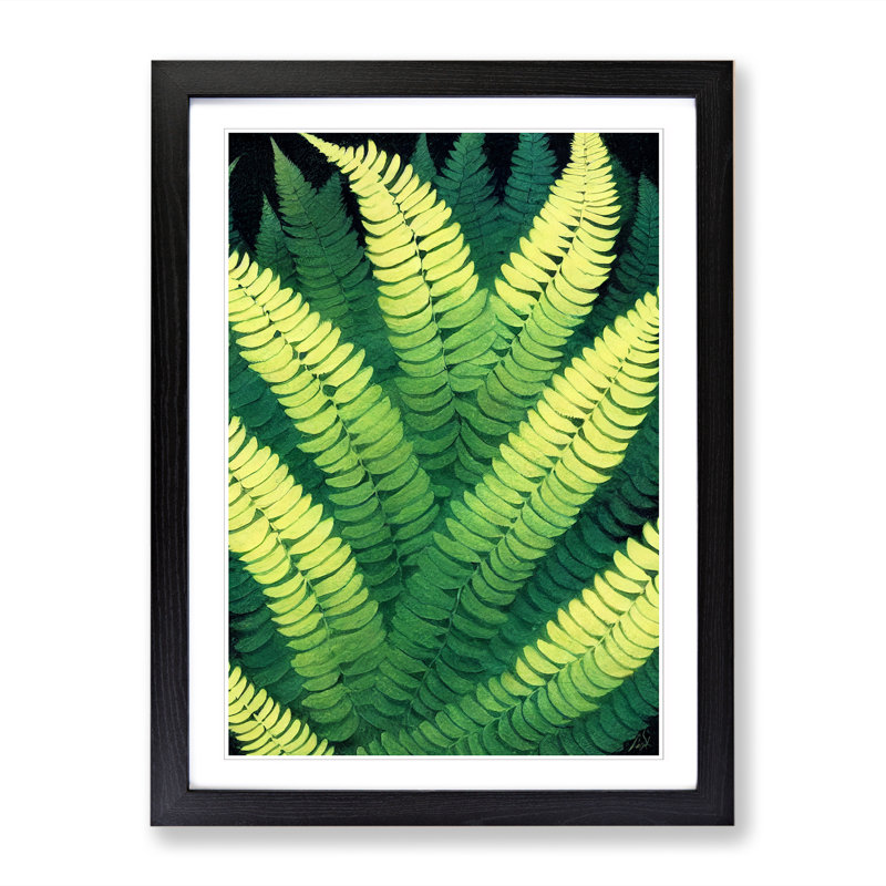Fern Leaf Layers Vol.5 - Framed Print, 34cm H x 25cm W x 2cm D, Walnut