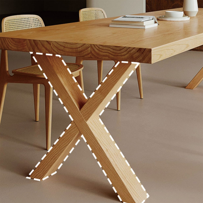 Ensemble de table en bois massif au choix de la nature, H 29,52 po x L 78,74 po x l 31,49 po