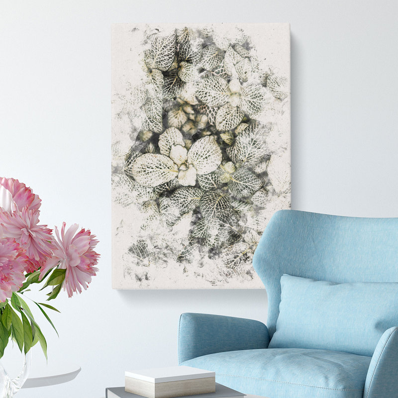 Plant Leaves Abstract - Wrapped Canvas Painting, 91cm H x 60cm W x 3cm D