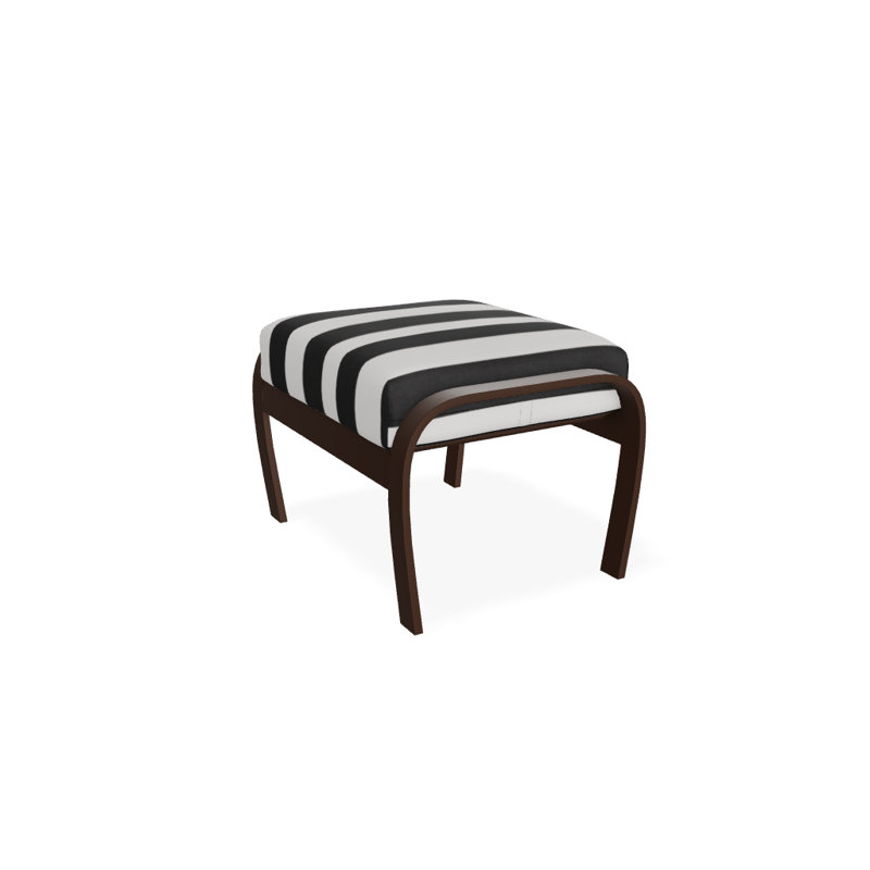 Repose-pieds avec coussin Askar, Kona texturé, Cabana classique à rayures noires Sunbrella®