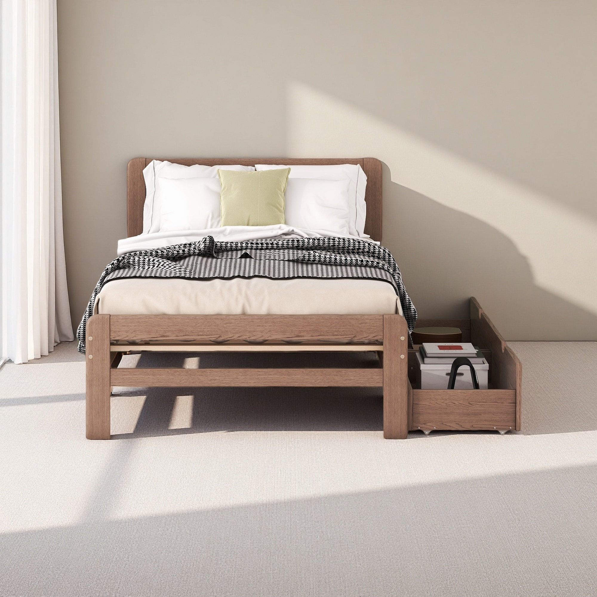 Ebern Designs Modern Design Platform Bed Frame With 2 Drawers - Wayfair ...