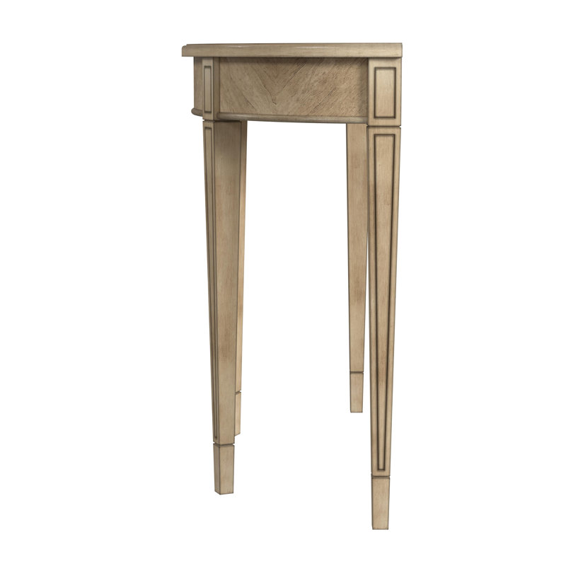 Hampton 36" Demilune Console Table, Antique Beige