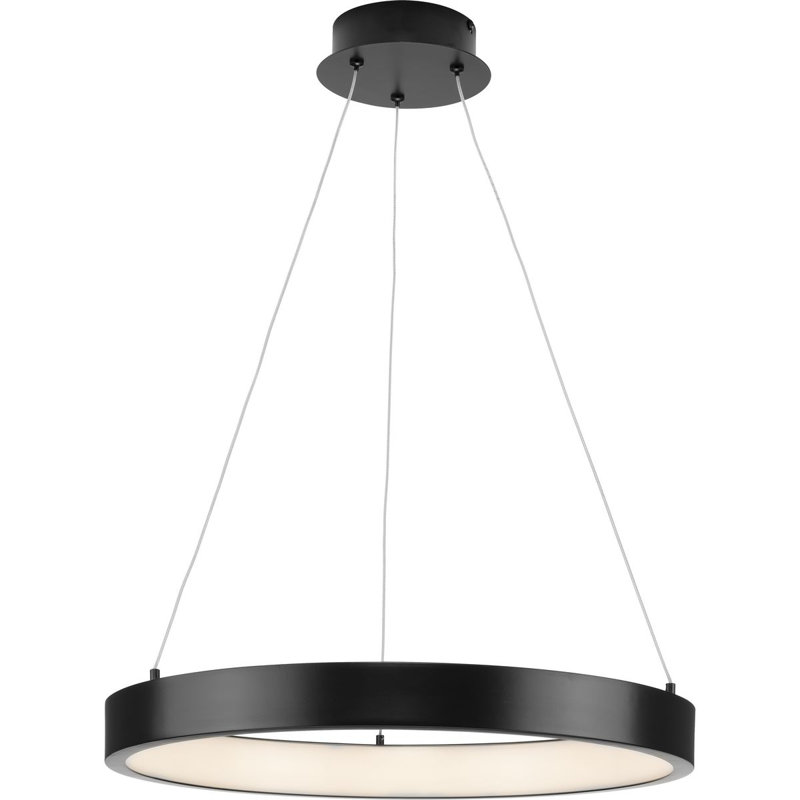 Luminaire suspendu DEL moderne, H 2,40 po x l 20 po x P 20 po, Noir mat