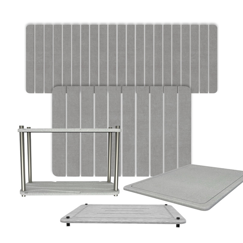 Ensemble de cuisine 5 pièces en diatomite absorbant l'eau gris - Tapis moyen et très grand avec accessoires de cuisine