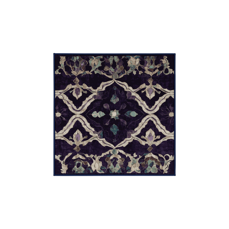 Tapis mauve lavable à la machine, Carré 5 pi