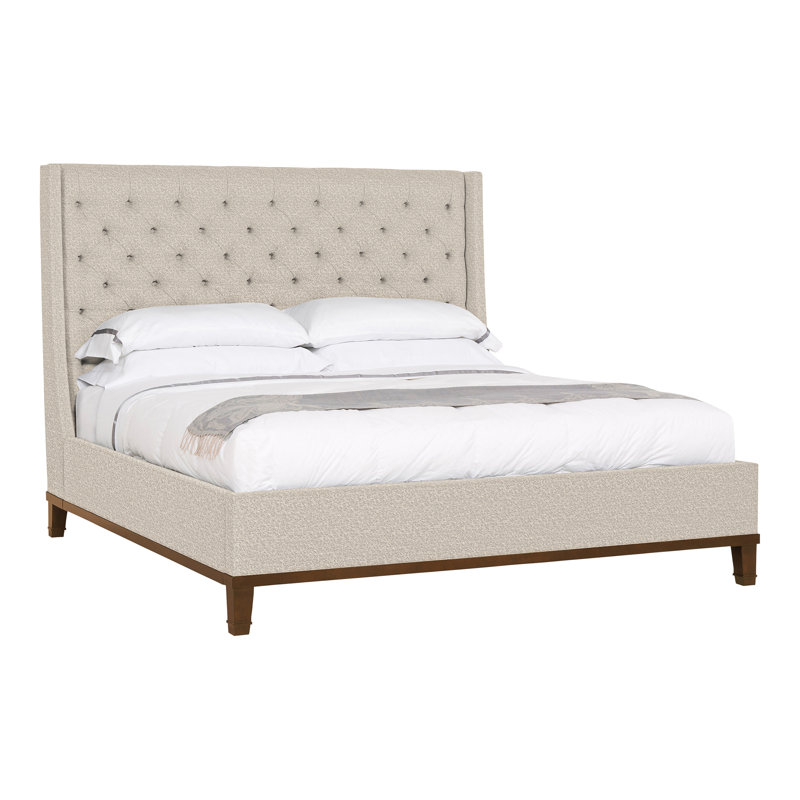 Michael Weiss Solid Wood Wingback Bed, Nadia Steam, Havana