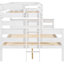 Lit simple superposé au-dessus de grand lit blanc avec cadre en bois durable pour chambre à coucher au-dessus du lit, amovible