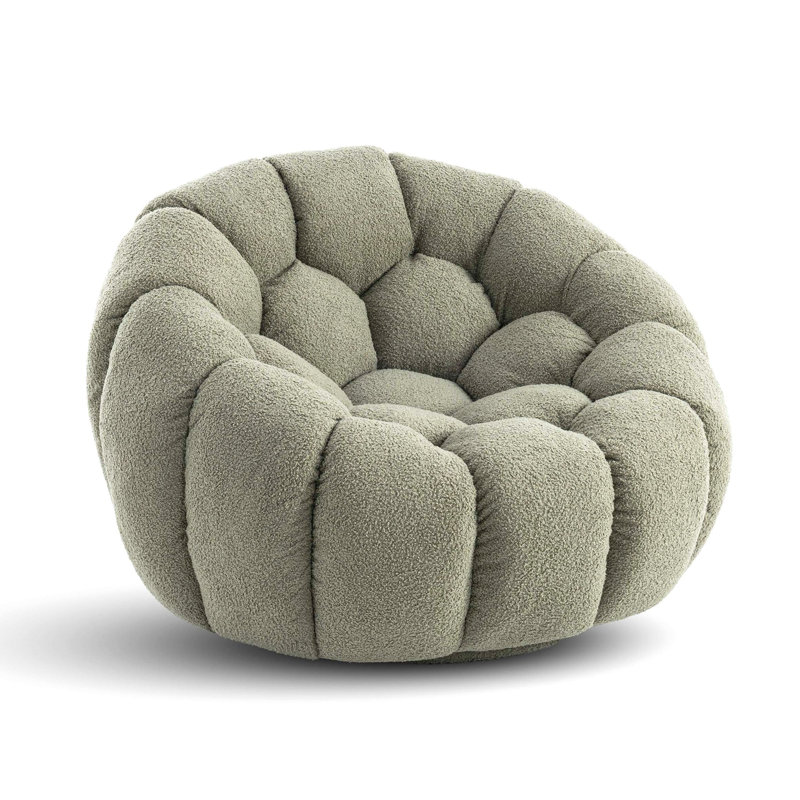 Atrani Candiece Compact Tufted Papasan Chair, Sage Green