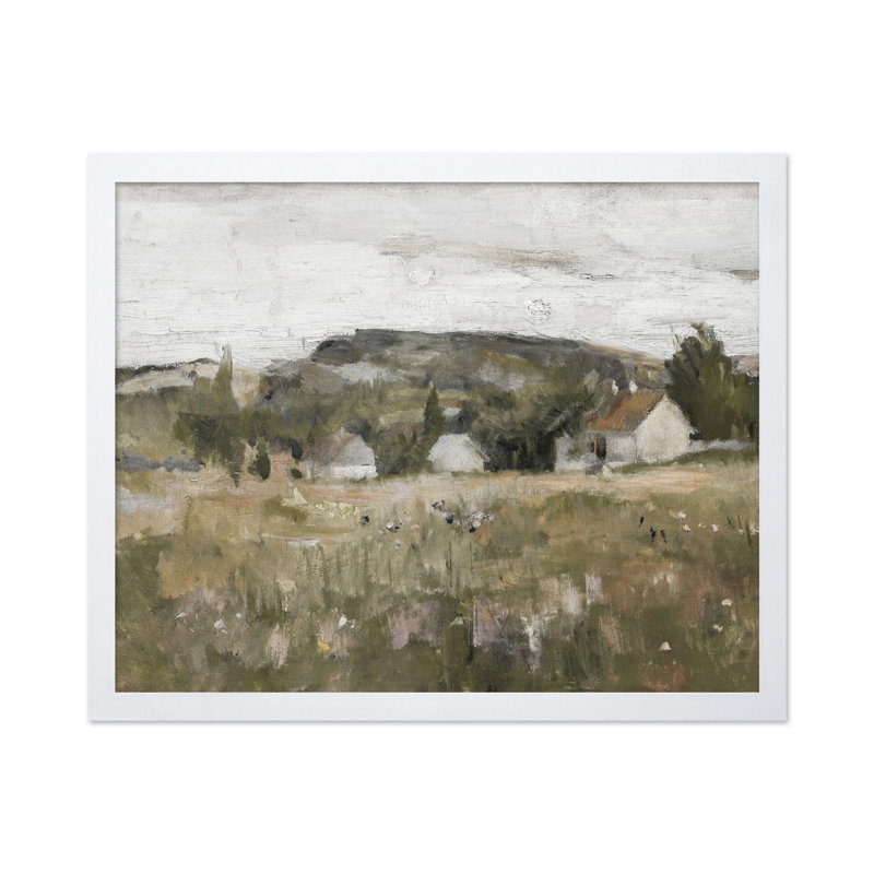 Maison de campagne panoramique, Poster, White Framed, 16"H x 20"W