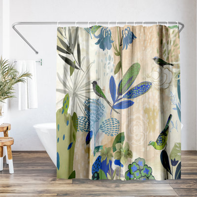 Strayer Polyester Floral Shower Curtain