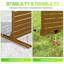 Paravent pour balcon 3 panneaux 72 po x 47 po, clôture autoportante en acier galvanisé antirouille pour terrasse de jardin, résistant aux rayons UV, brun