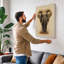 Elephant Observed Rustic - Wrapped Canvas-551023552-551023558