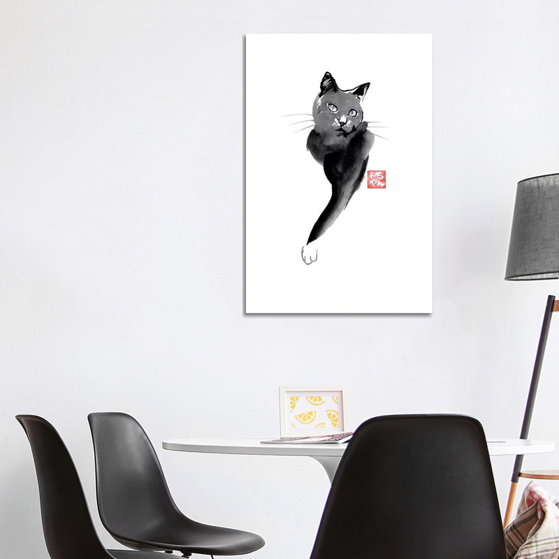 Fishing Cat by Péchane - Print on Canvas, 101.6 cm H x 66.04 cm W, Wrapped Canvas