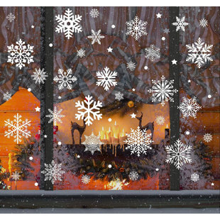 4 Snowflake Pack of 8 Snowflake Window Clings
