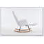 Chaise berçante rembourrée en tissu avec coussin et repose-pieds Teddy