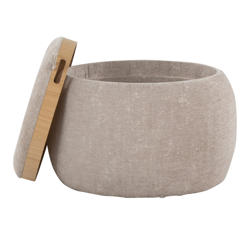 Tray Pouf, Light Brown