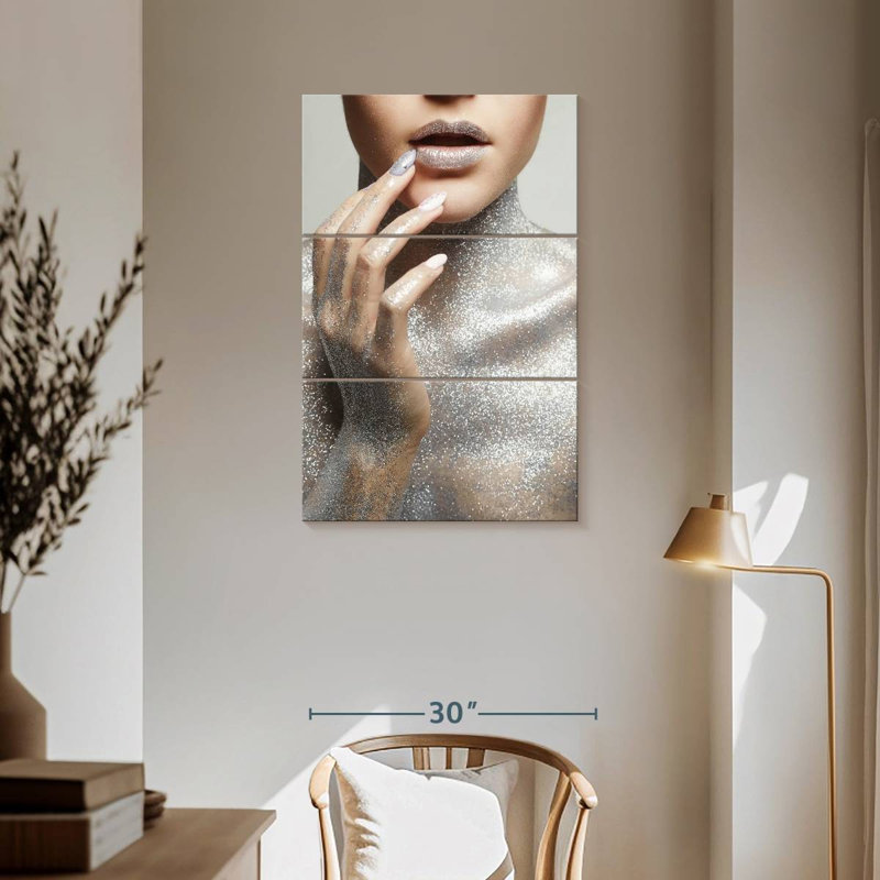 Shuttleworth Silver Glitter Chic, 57" H x 36" W