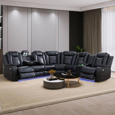 Canapé inclinable en cuir noir