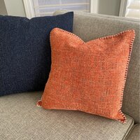 Soft Chenille Throw Pillow Covers with Stitched Edge (Set of 2) Gracie Oaks Color: Orange, Size: 26 x 26