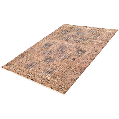 Tapis unique en laine 6 pi 9 po x 9 pi 10 po brun clair Packer