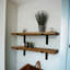 Lemieux Handcrafted Rustic Wooden Wall-Mounted Floating Shelves with Black L Brackets-884500563-884500526