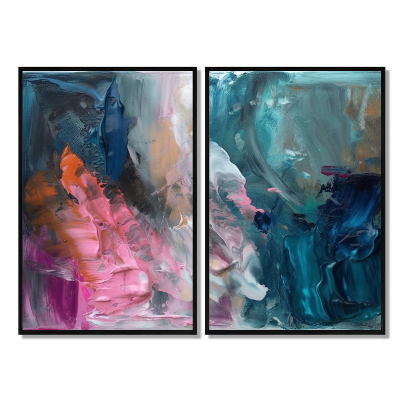 Chrishawn - Abstract Wall Art, Black, 36" H x 48" W, Framed Print without Mat