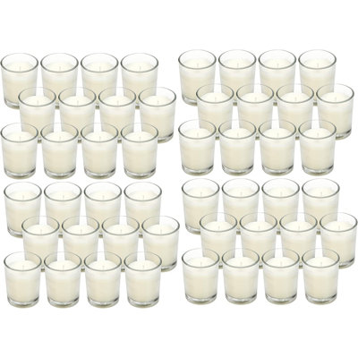 Unscented Votive Candle with Glass Holder