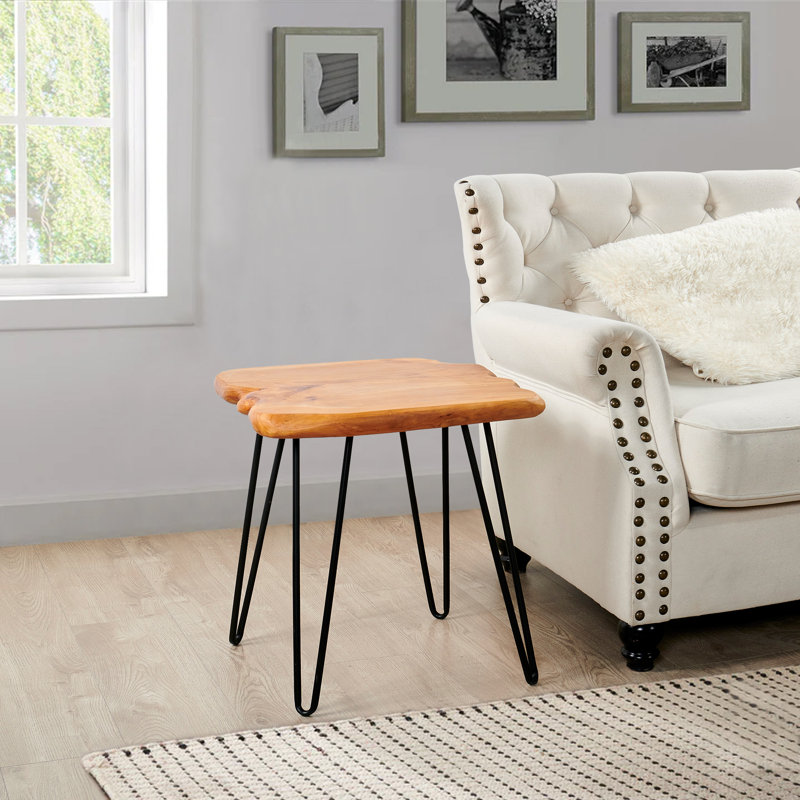 Cerys Solid Wood Top End Table